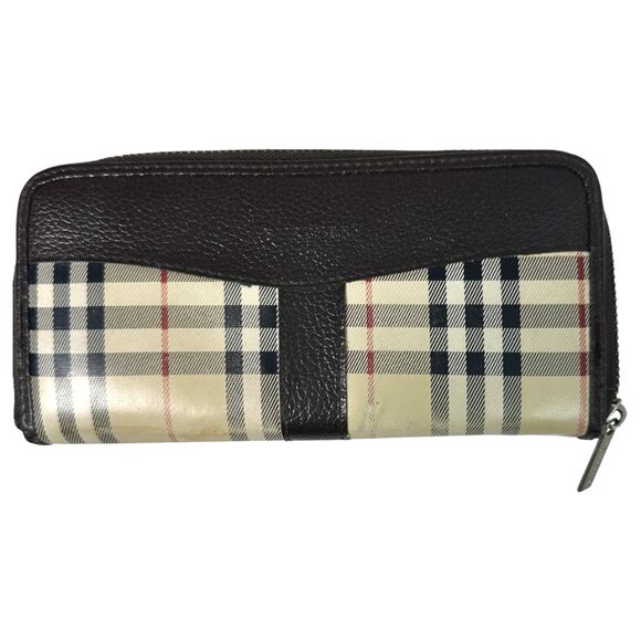 Burberry Burberrys Vintage Full Zip Zipper Nova Check Wallet - FLAWS READ - Picture 1 of 10